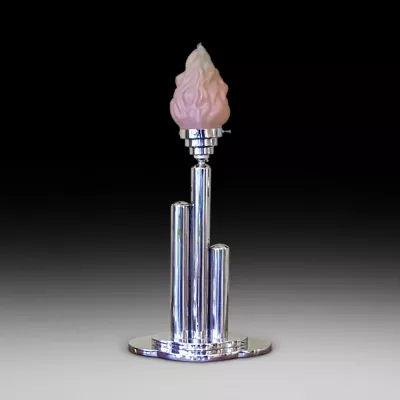Britische Art Deco Tischlampe Chrom antik ca 1930