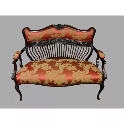 Antikes britisches Mahagoni Sofa Stoffsofa Couch ca 1900