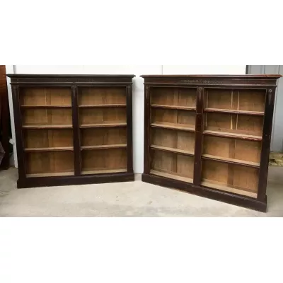 Britische antike Bücherschränke Massivholz ca 19. Jh