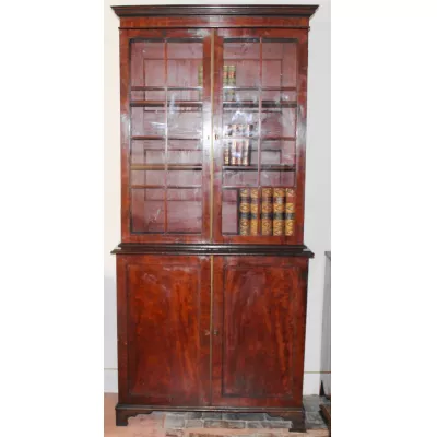 Antiker britischer Mahagoni Bücherschrank ca 19. Jh