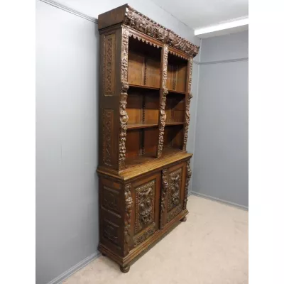 Englischer antiker Eichen Bücherschrank viktorianisch ca 1890