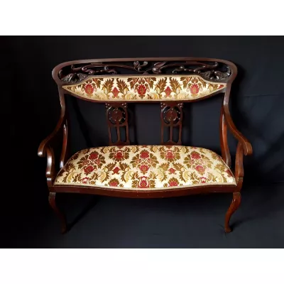 Britisches Art Nouveau Sofa Mahagoni Couch antik ca 1910