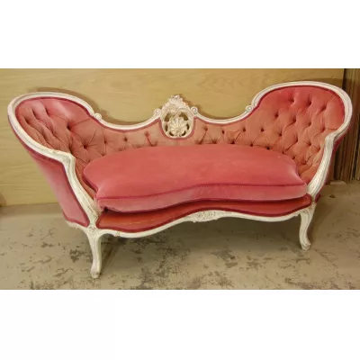 Antikes französisches Massivholz Sofa Stoff ca 19. Jh