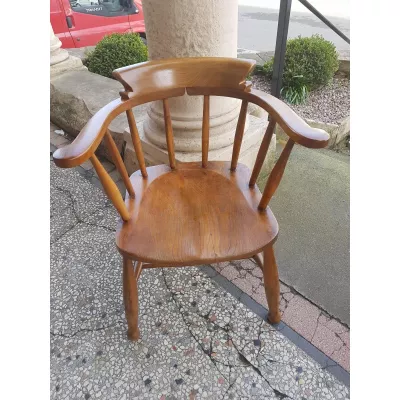 Antiker britischer Captains Chair Ulmen Esche Stuhl ca 1900
