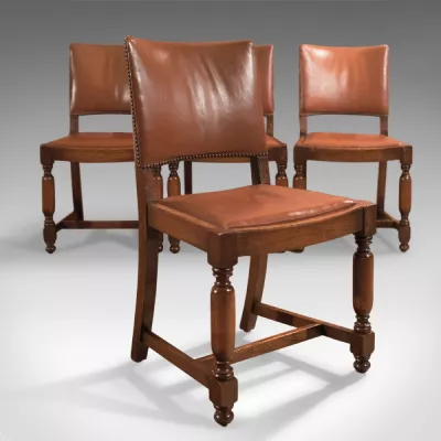 Antike edwardianische Esszimmerstühle Eiche britisch ca 17. Jh
