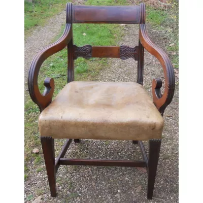 Georgianischer antiker Mahagoni Stuhl britisch ca 1800