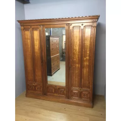 Antiker viktorianischer Eichen Kleiderschrank britisch ca 1880