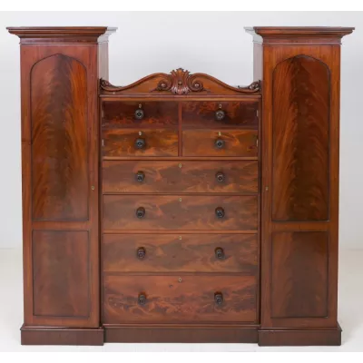 Antiker viktorianischer Mahagoni Kleiderschrank britisch ca 19. Jh