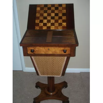 Antiker britischer Palisander Spieltisch Nähtisch ca 1800