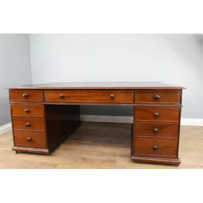 Antiker viktorianischer Mahagoni Schreibtisch englisch ca 1860