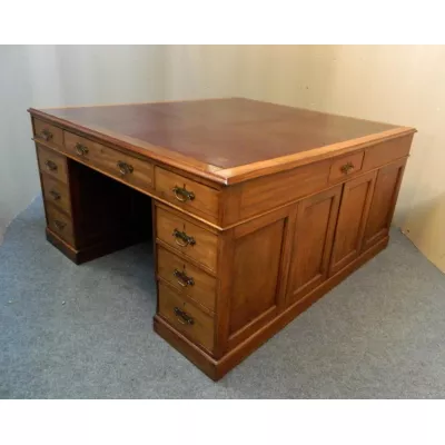 Antiker britischer Mahagoni Schreibtisch Partner Schreibtisch ca 1880