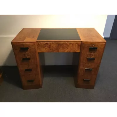 Art Deco antiker englischer Nussbaum Schreibtisch ca. 1930