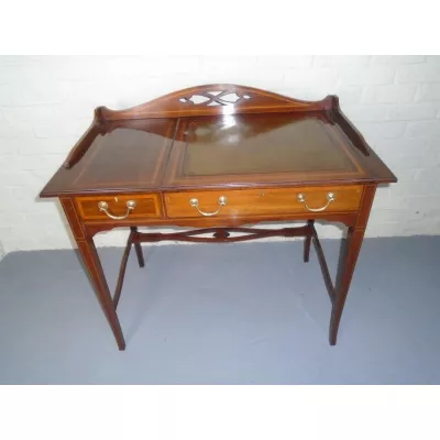 Edwardianischer antiker Mahagoni Schreibtisch britisch ca 1905