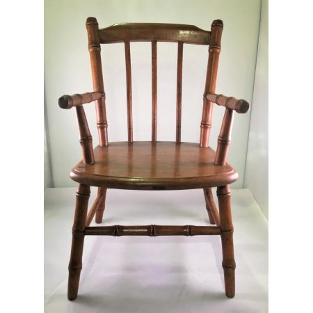 Edwardianischer antiker Buchen Stuhl Windsor Chair britisch ca 1890