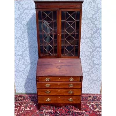 Georgianischer antikes Massivholz Bureau Bookcase Aufsatzsekretär ca 18. Jh