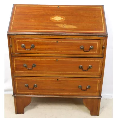 Edwardianischer antiker Mahagoni Sekretär britisch ca 1900