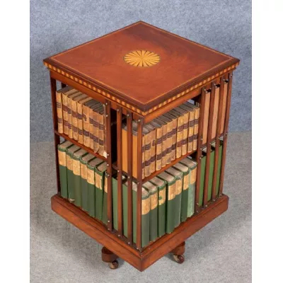 Antikes britisches Mahagoni Revolving Bookcase Bücherregal ca 1900