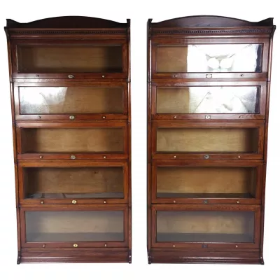 Edwardianischer antiker Eichen Bücherschrank englisch ca 1910
