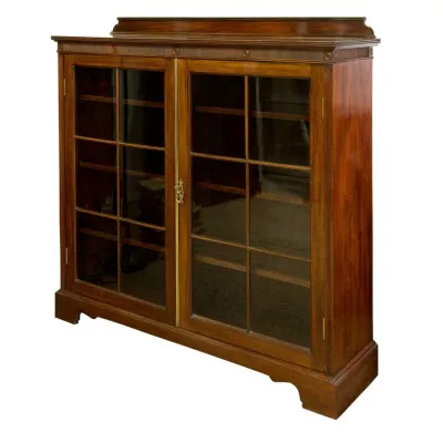 Antiker britischer Mahagoni Bücherschrank ca 1890