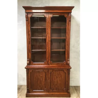 Antiker viktorianischer Mahagoni Bücherschrank britisch ca 1850