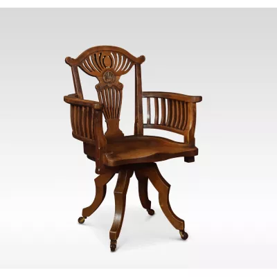 Antiker britischer Eichen Schreibtisch ca 1900