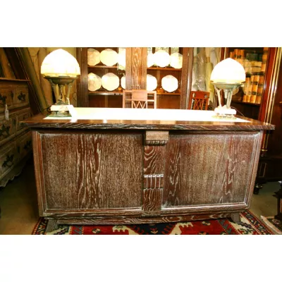 Art Deco Antiker Englischer Eichen Schreibtisch ca. 1930