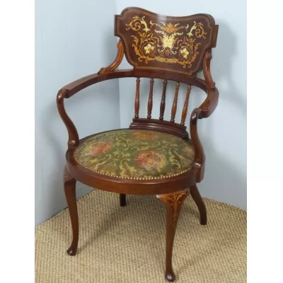 Edwardianischer Antiker Mahagoni Stuhl englisch ca. 1900