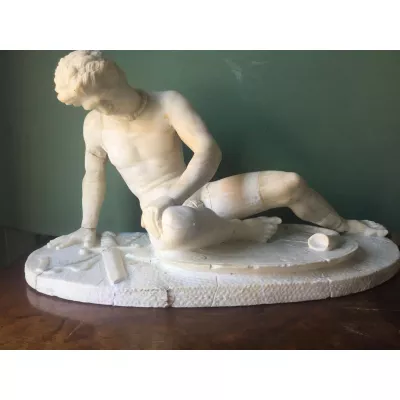Italienische Antike geschnitzte Alabaster "Grand Tour" Souvenir-Skulptur ca. 1870