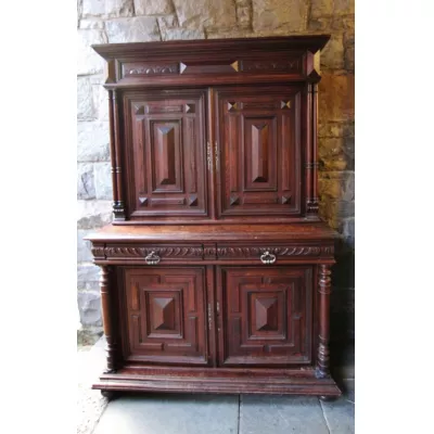Antikes flämisches Eichen Sideboard Aufsatzsideboard Schrank ca 19. Jh