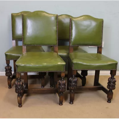 Antike britische Eichen Stühle Landhaus ca 1920