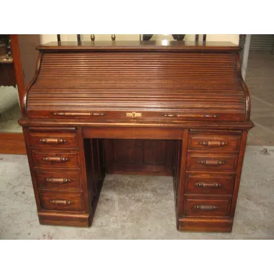Antiker britischer Eichen Sekretär Rolltop ca 1910