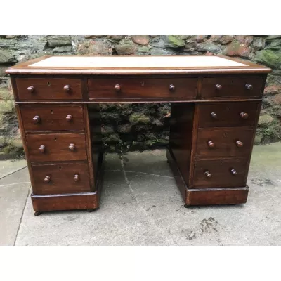 Antiker britischer Mahagoni Schreibtisch 19. Jh