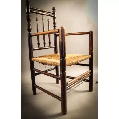 Georgianischer Englischer Antiker Esche Stuhl im Landhausstil ca. 1820