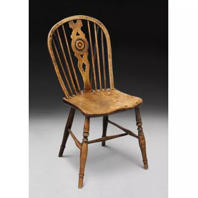 Georgianischer Englischer Antiker Eichen Windsor Stuhl ca. 1790