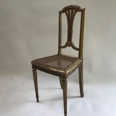 Französischer Antiker vergoldeter Stuhl ca. 1890