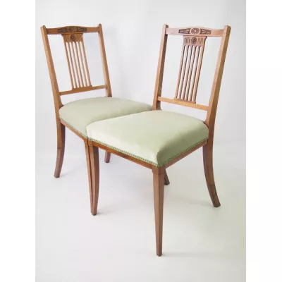 Edwardianisches Antikes Englisches Paar Palisander Stühle ca. 1900