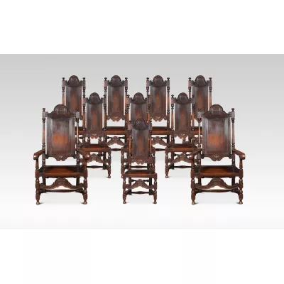 Antike britische Eichen Stühle ca 1880