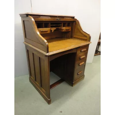 Antiker britischer Rolltop Sekretär Eiche ca 1920