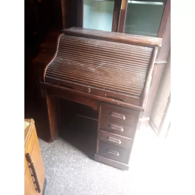 Antiker britischer Rolltop Sekretär Massivholz ca 1910