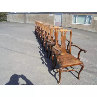 Antike britische Nussbaum Stühle ca 1900