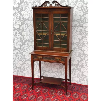 Viktorianische antike Mahagoni Vitrine britisch ca 1870