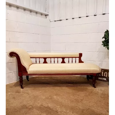 Viktorianische Antike Englische Nussbaum Chaise Longue ca. 1890