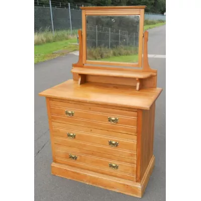 Antiker satinierter Nussbaum Frisiertisch englisch ca. 1890