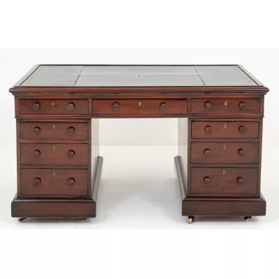 William IV. Englischer Antiker Mahagoni Partner Schreibtisch ca. 19. Jh.