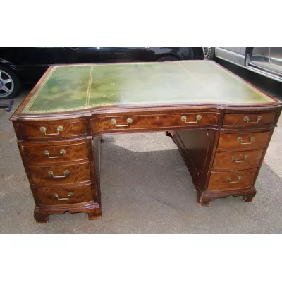 Englischer Massivholz Schreibtisch Mahagoni Partners Desk antik ca 1880