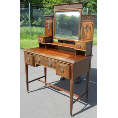 Edwardianischer antiker Mahagoni Schminktisch Frisiertisch ca 1900