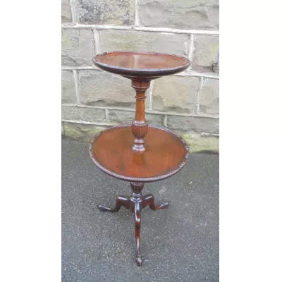Antiker britischer Mahagoni Weintisch Beistelltisch Etagere ca 1910