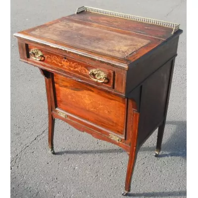 Edwardianischer Englischer Nussbaum Davenport Schreibtisch antik ca. 1890