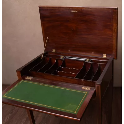 Edwardianischer Antiker Mahagoni Schreibtisch englisch ca. 1900