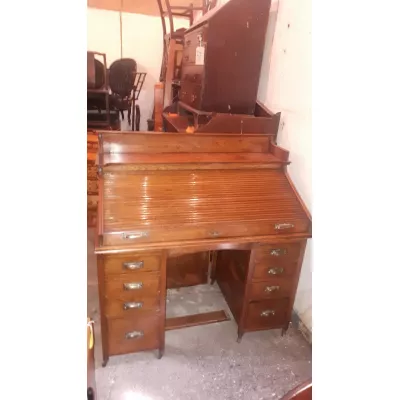 Englischer Antiker Schreibtisch mit Rollladen ca. 1900
